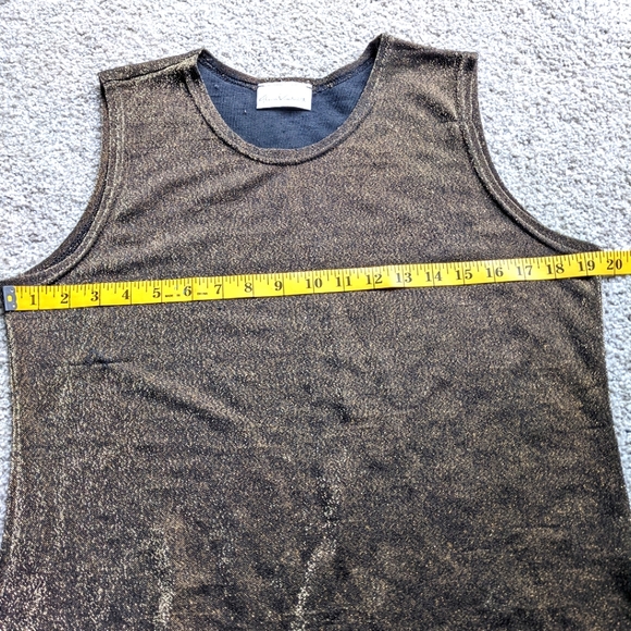 (2/$25) Gloria Vanderbilt shimmery gold sparkle scoop neck sleeveless blouse - Picture 6 of 8